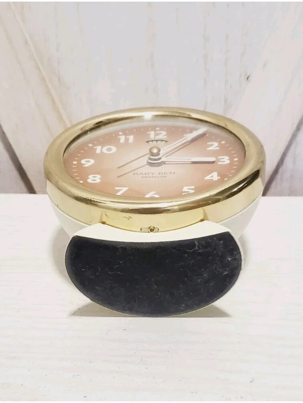 Westclox Baby Ben Alarm Clock Style 10 Almond Case Brown Face Dial Working MCM